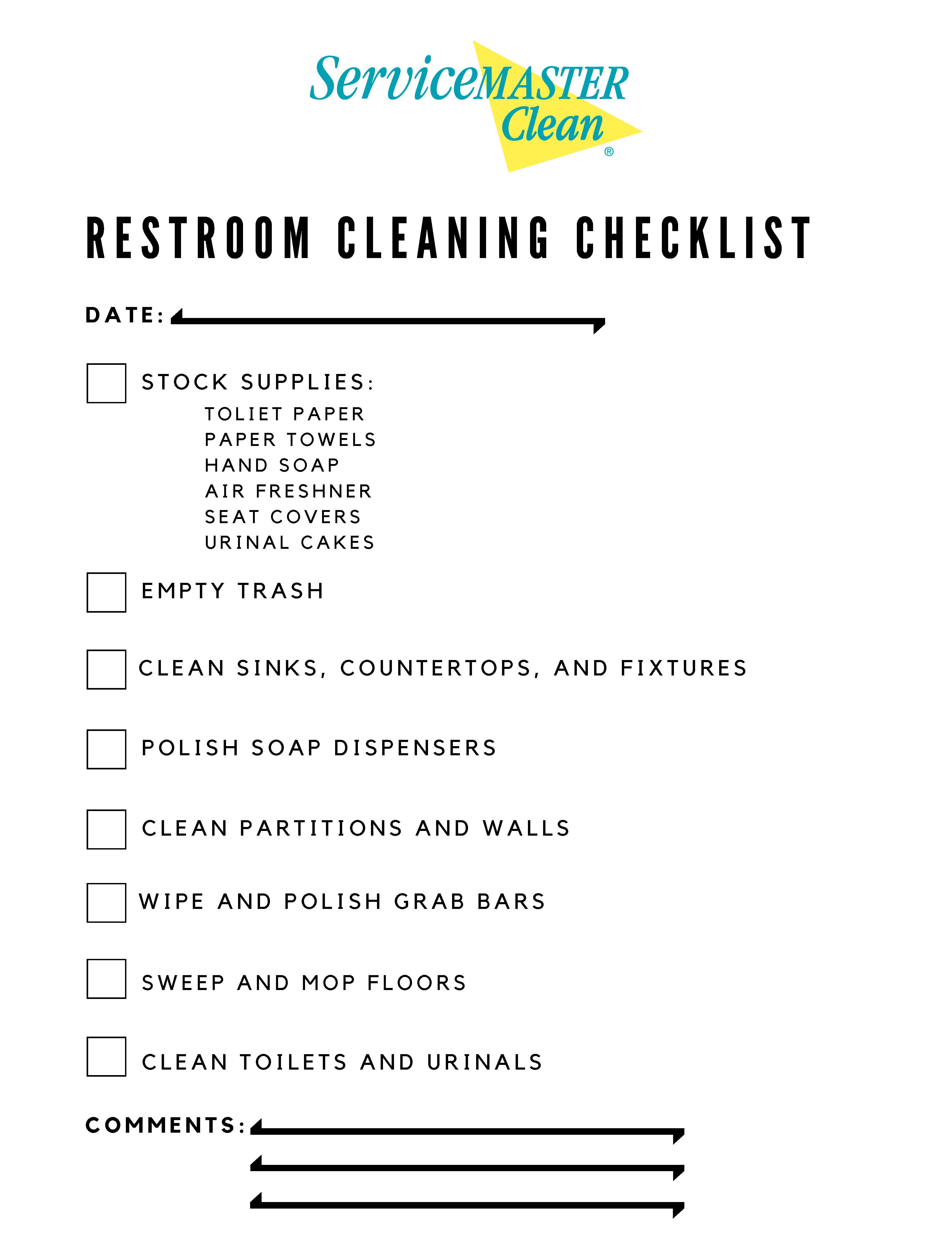 Commercial Restroom Cleaning Checklist